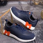 Adidași de bărbați, cu talpa înaltă alba, Bleumarin cu siret– AD899