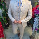 Elegant beige suit for GROOM/GODFATHER, 4-piece set - C5405