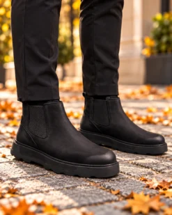 Stivali Chelsea da uomo – Pelle naturale nera - GH154