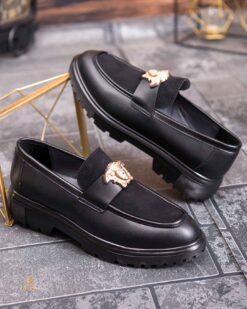 Mocassins décontractés pour homme, noirs, semelle haute ultra-légère – AD890