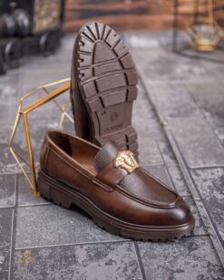 O perspectivă alternativă asupra modelului Mocasini de barbati casual, maro, talpa inalta ultra-usoara – AD893