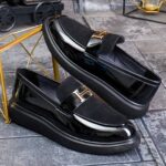 Mocasini de barbati casual, negru, talpa inalta ultra-usoara – AD912