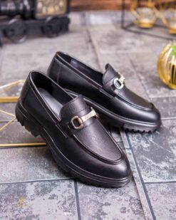 O perspectivă alternativă asupra modelului Mocasini de barbati casual, negri, talpa inalta ultra-usoara – AD907