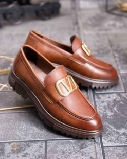 O perspectivă alternativă asupra modelului Mocasini de barbati casual, maro, talpa inalta ultra-usoara – AD908