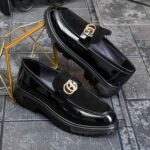 Mocasini de barbati casual, negri, talpa inalta ultra-usoara – AD914