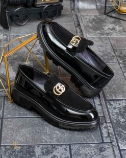 Mocasini de barbati casual, negri, talpa inalta ultra-usoara – AD914