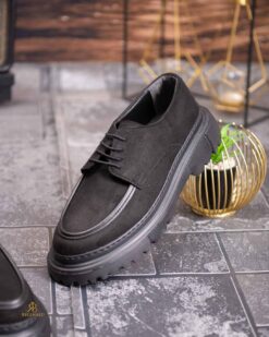 Una visione alternativa del Mocasini de barbati casual, negri cu siret, talpa inalta ultra-usoara – AD903