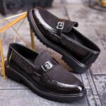 Mocasini de barbati casual, negri, talpa inalta ultra-usoara – AD902