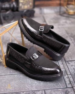 O perspectivă alternativă asupra modelului Mocasini de barbati casual, negri, talpa inalta ultra-usoara – AD902