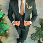 Costum de bărbați, verde: Sacou, Vesta si Pantalon- C5422