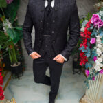 Elegante traje negro de MIRE, conjunto de 4 piezas - C5451