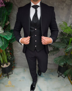 Autre point de vue sur le principe Costum negru elegant de MIRE, set: 4 piese - C5439