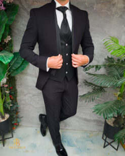 Élégant costume noir de MIRE, ensemble : 4 pièces - C5439