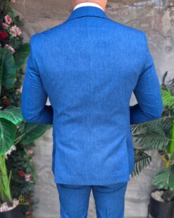 Costum de bărbați, Albastru: Sacou, Vesta si Pantalon- C5438 – Image 11