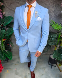 Una visione alternativa del Costum de bărbați, Bleu: Sacou si Pantalon - C5424