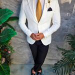 Men's blazer, Slim Fit, Off-white-SC1122