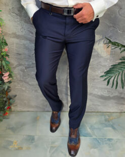 Pantaloni eleganti, blu navy, vestibilità classica - PN867