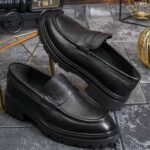 Pantofi Loafers Reginald, negri, din piele 100% naturala - P1982
