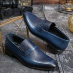 Pantofi Loafers Reginald, bleumarin, din piele 100% naturala - P1981