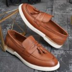 Pantofi Loafers Reginald, maro, din piele 100% naturala - P1980