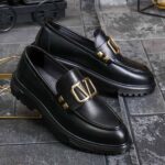 Mocasini de barbati casual, negri, talpa inalta ultra-usoara – AD916