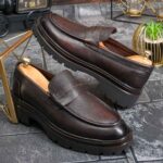 Pantofi Loafers Reginald, maro, din piele 100% naturala - P1975