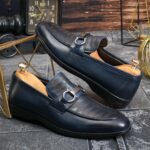 Pantofi Loafers Reginald, bleumarin, din piele 100% naturala - P1974