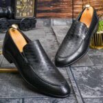 Pantofi Loafers Reginald, negri, din piele 100% naturala - P1973