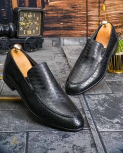 Pantofi Loafers Reginald, negri, din piele 100% naturala - P1973