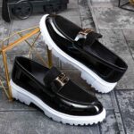 Mocasini de barbati casual, negri, talpa inalta ultra-usoara – AD919