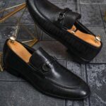 Pantofi Loafers Reginald, negri, din piele 100% naturala - P1967