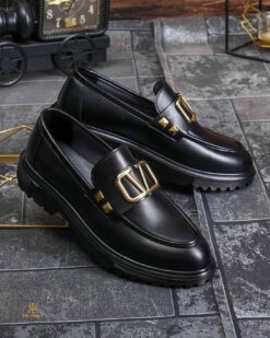 Mocassini casual da uomo, neri, con suola alta ultraleggera – AD916
