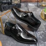 Pantofi Loafers Reginald, negri-lacuiti, din piele 100% naturala - P1962