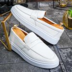 Mocasini de barbati casual, albi, talpa inalta ultra-usoara – AD921