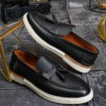 Pantofi Loafers Reginald, negri, din piele 100% naturala - P1961