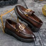 Men's casual loafers, brown, ultra-lightweight chunky sole – AD915
