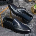 Pantofi Loafers Reginald, bleumarin, din piele 100% naturala - P1995