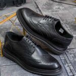 Pantofi de barbati, negru, din piele naturală, model oxford- P1955