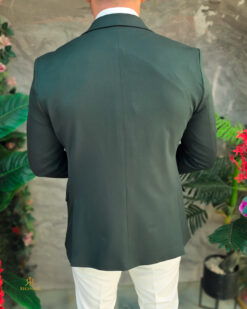 Sacou de bărbați, Slim Fit, Verde- inchis cu nasturi aurii-SC1120 - Image 7