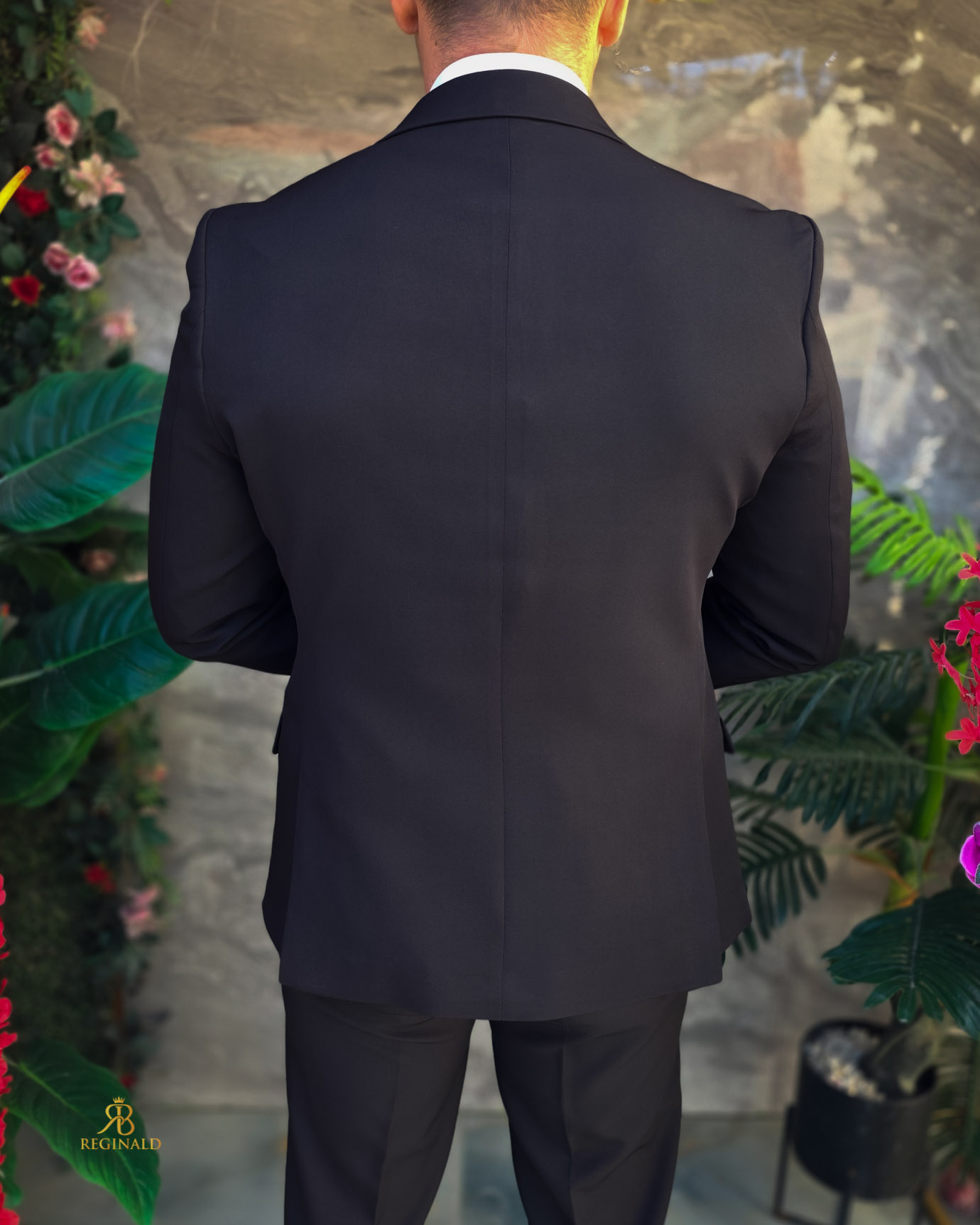Sacou de bărbați, Slim Fit, Negru, Nasturi aurii-SC1118 - immagine 6