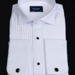 Men's white formal shirt with cufflinks, wing collar - CR203