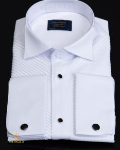 Men's white formal shirt with cufflinks, wing collar - CR201