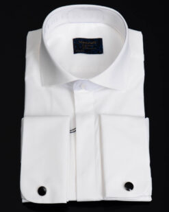 Chemise blanche ivoire pour homme, à boutons, col évasé - CR125