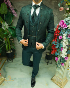 Costum verde elegant de MIRE, set: 4 piese - C5455
