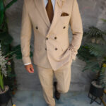 Light brown men's suit: Jacket and trousers, Double-breasted - C5460