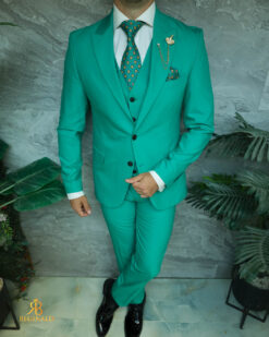 Costum de bărbați, Verde: Sacou, Vesta si Pantalon - C5465 – Image 4