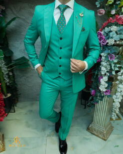 Costum de bărbați, Verde: Sacou, Vesta si Pantalon - C5465