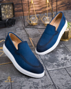 Mocasini de barbati casual, albastri, talpa inalta ultra-usoara – AD927 - immagine 3