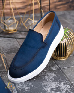 Una visione alternativa del Mocasini de barbati casual, albastri, talpa inalta ultra-usoara – AD927