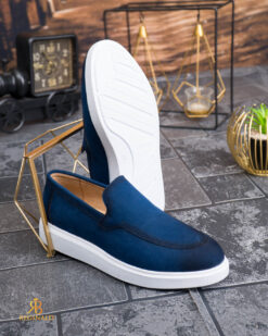 Mocasini de barbati casual, albastri, talpa inalta ultra-usoara – AD927 - immagine 6